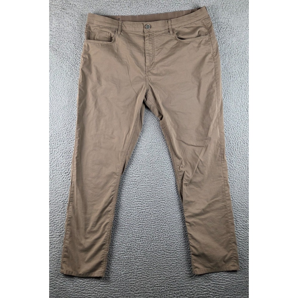 Faherty Reserve Movement Pants 38x32 (38x31) Mens Brown 5 Pocket Organic Cotton